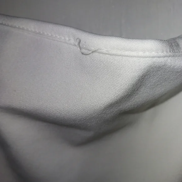 WINDSOR Maggie white Ruffled High Slit Crepe Formal Dress - Picture 6 of 10